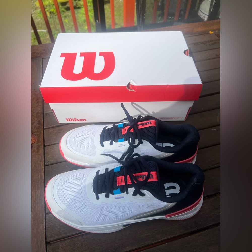 Wilson White and Red Athletic Shoes